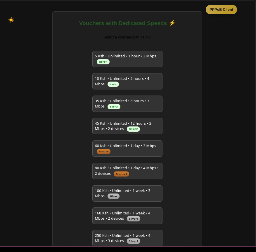 screenshot of buy page